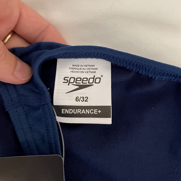 NWT Speedo Endurance Plus Navy Women's One Piece Swimsuit - Sz 6/32 - Picture 3 of 5